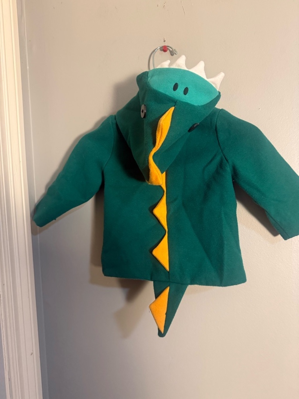 Cat & Jack Toddler Dinosaur Hooded Coat Jacket Green Yellow 12M Costume